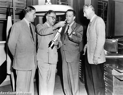 Willy Ley with Wernher von Braun, Walt Disney and Prof. Haber