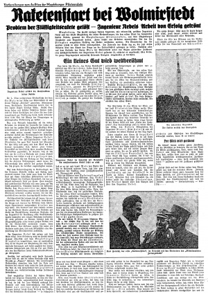 German Newspaper announcing "Project Magdeburg" (ca. 1933)