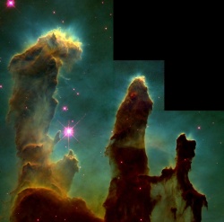 Figure 2.4. Pillars of Creation in a Star-Forming Region (1995). Photograph by Hubble Telescope http://hubblesite.org/gallery/album/entire_collection/pr1995044a/. (Courtesy of NASA).