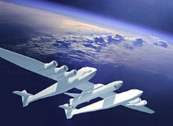 Figure14.5. The Stratolaunch System Air Launch System Pictured in Flight. (Graphic Courtesy of Vulcan Industries)