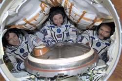 Figure 3.10. The Soyuz vehicle is a cozy spacecraft. (Courtesy of NASA.)