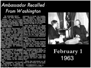 Announcement that Canada has recalled Ambassador from Washington over Bomarc issue (February 1963)
