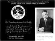 The Canadian Astronautical Society seal, slogan and founder, October 1958