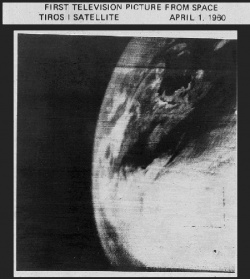 Figure 6.8. The first image from the Tiros Satellite in 1960 (Courtesy of the SSPI Space Timeline).