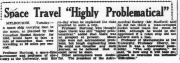 Space Travel Highly Problematical, criticisms of CRS, Advocate (Burnie, Tas., Australia), 20 July 1949, p. 5.