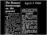 Announcement of Bomarc cancellation causes uproar in Canadian Parliament, April 1960
