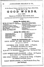 Advert for the 1860 volume of Good Words magazine