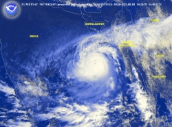 Figure 6.12. Eumetsat image of a typhoon in the Indian Ocean region (Courtesy of Eumetsat).