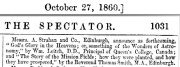 Announcement of William Leitch's book from October 1860