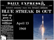 Announcement of cancellation the British Blue Streak missile program, April 1960