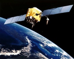 Figure 6.11. An artist’s representation of a US GPS satellite in orbit (Courtesy of Boeing).