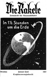 Cover,  Die Rakete, for January-June 1927.