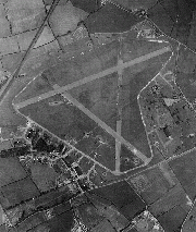 Aerial photograph showing the Rocket Propulsion Establishment at Westcott in Buckinghamshire England, demonstrating the construction of facilities between 1947 and 1952